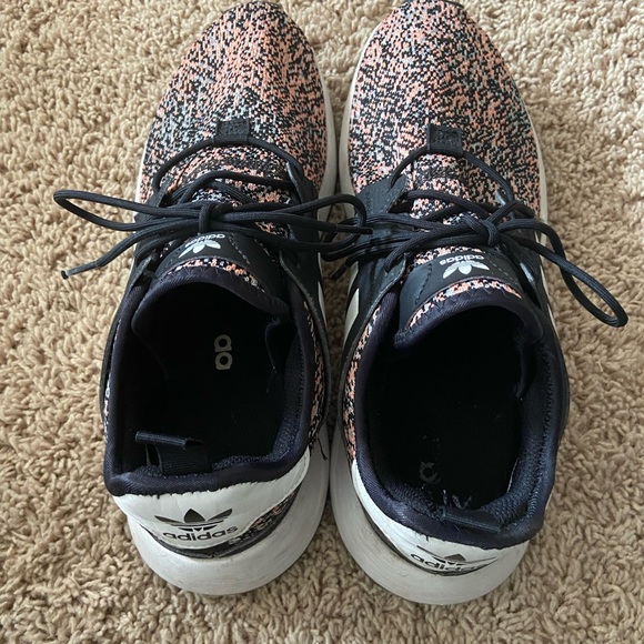 Light orange and black adidas tennis shoes. (only worn once) - Picture 5 of 8